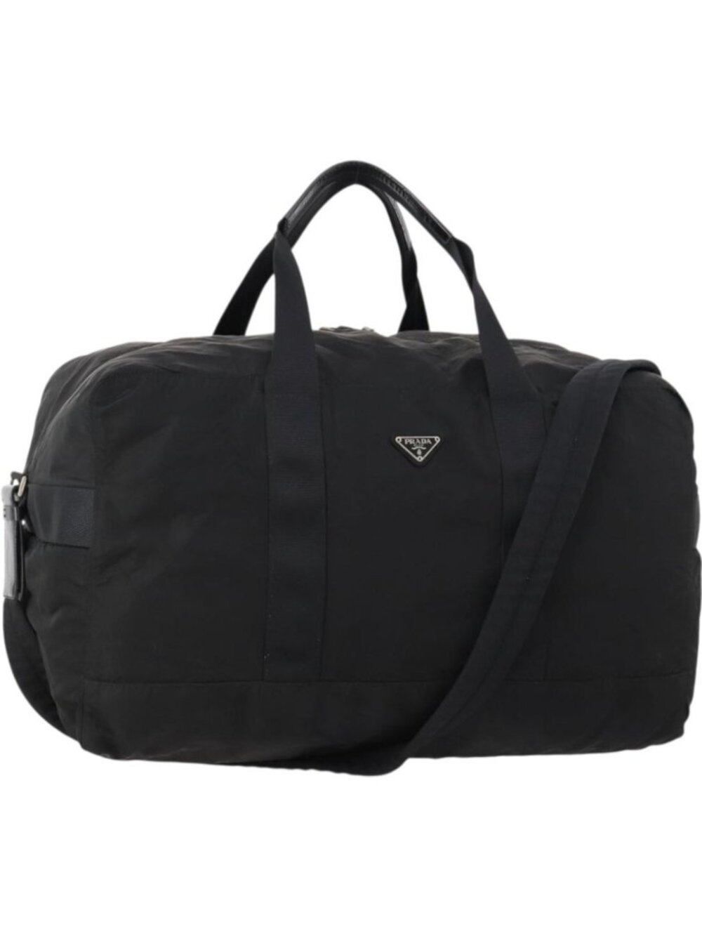 PRADA Boston Bag Nylon 2way Black Silver